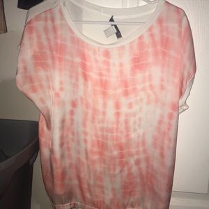 coral tie dye shirt